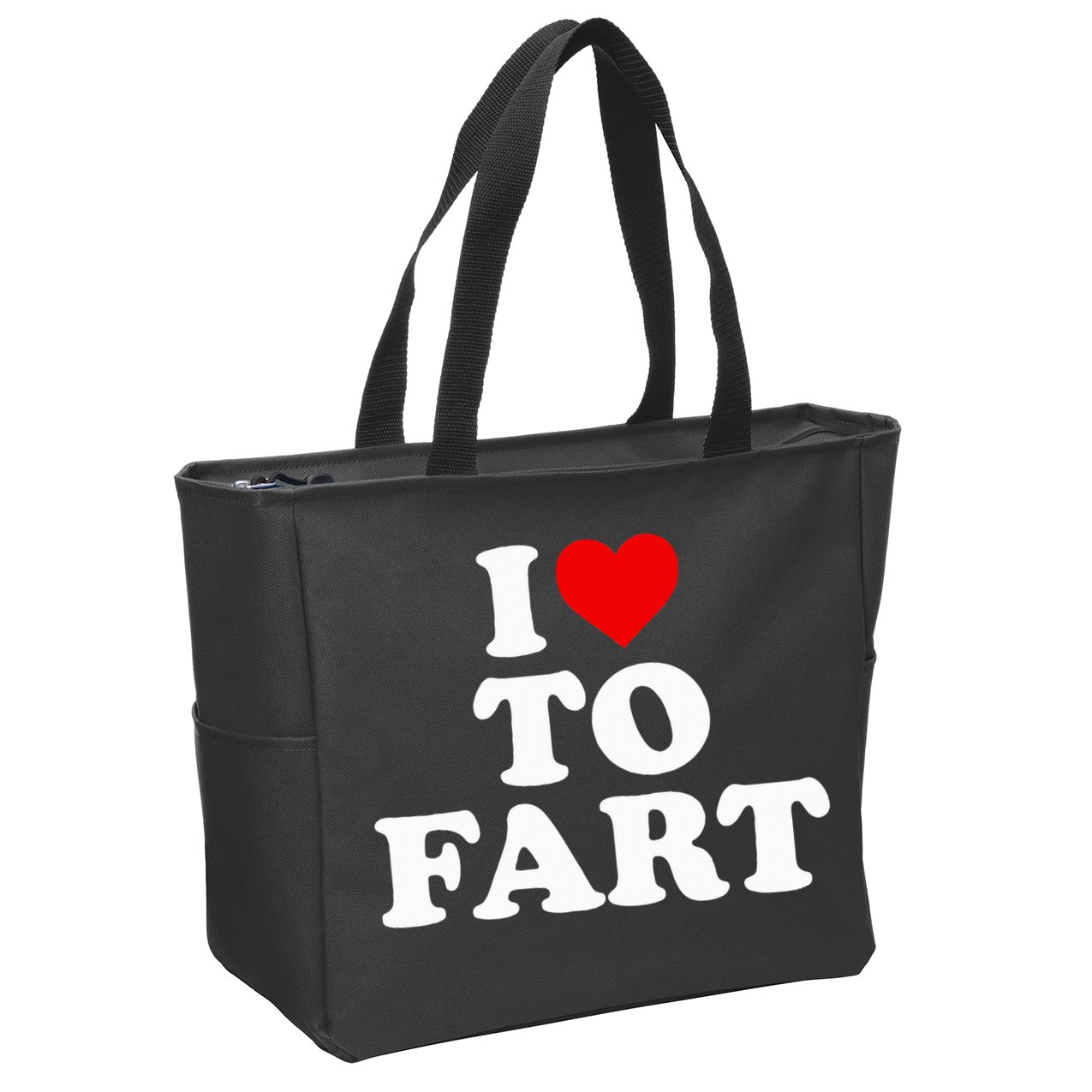 I Love To Fart  Heart Farting  Zip Tote Bag