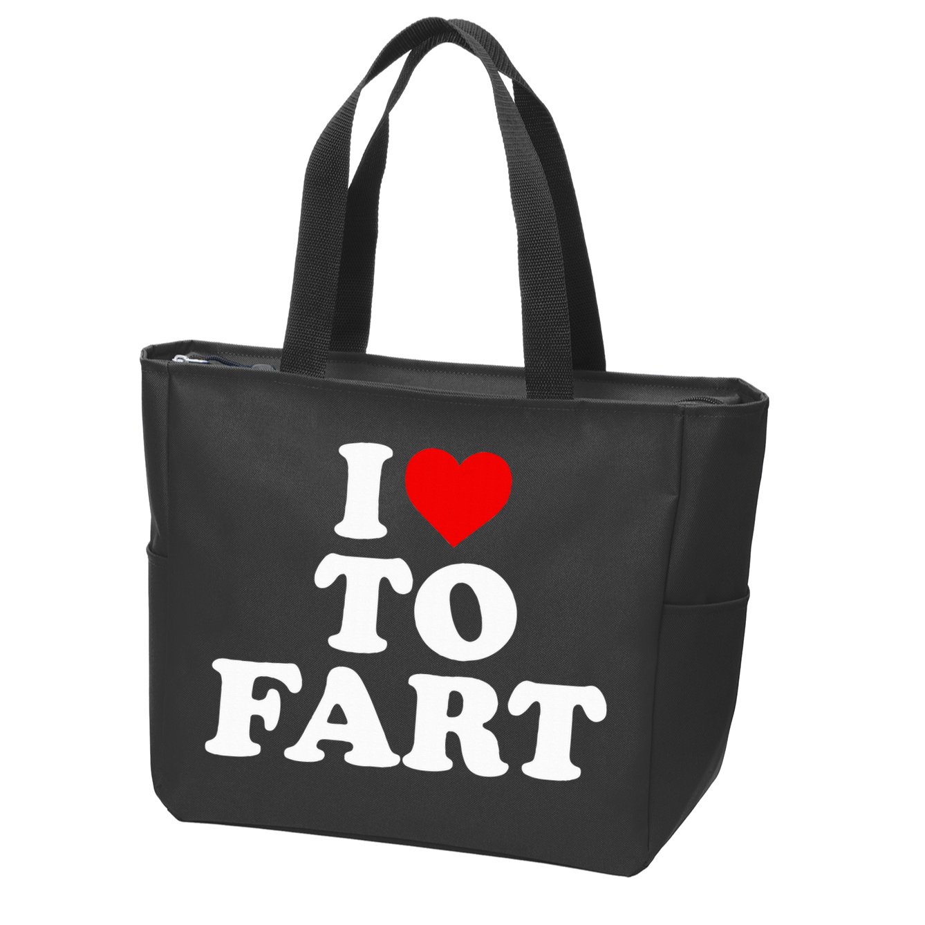 I Love To Fart  Heart Farting  Zip Tote Bag