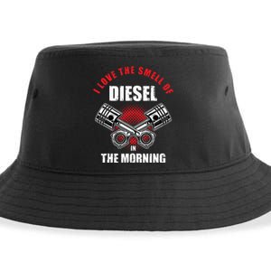 I Love The Smell Of Diesel In The Morning Truck Driver Gift Sustainable Bucket Hat