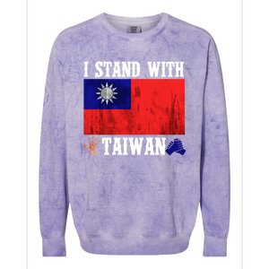 I Love Taiwan Flag Taiwanese Pride I Stand With Taiwan Quote Gift Colorblast Crewneck Sweatshirt