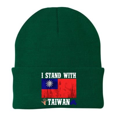 I Love Taiwan Flag Taiwanese Pride I Stand With Taiwan Quote Gift Knit Cap Winter Beanie