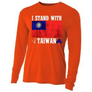 I Love Taiwan Flag Taiwanese Pride I Stand With Taiwan Quote Gift Cooling Performance Long Sleeve Crew