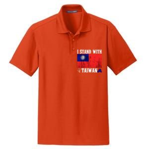 I Love Taiwan Flag Taiwanese Pride I Stand With Taiwan Quote Gift Dry Zone Grid Polo