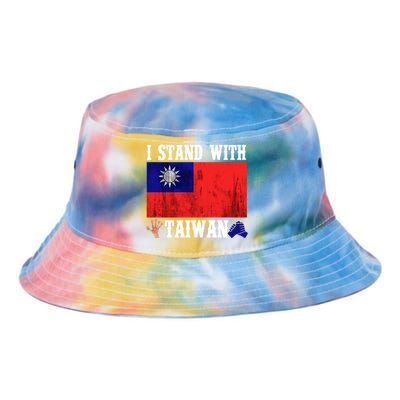 I Love Taiwan Flag Taiwanese Pride I Stand With Taiwan Quote Gift Tie Dye Newport Bucket Hat