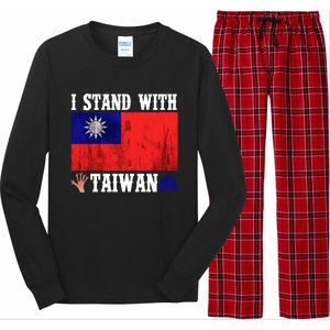 I Love Taiwan Flag Taiwanese Pride I Stand With Taiwan Quote Gift Long Sleeve Pajama Set