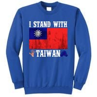 I Love Taiwan Flag Taiwanese Pride I Stand With Taiwan Quote Gift Tall Sweatshirt