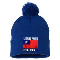 I Love Taiwan Flag Taiwanese Pride I Stand With Taiwan Quote Gift Pom Pom 12in Knit Beanie