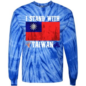 I Love Taiwan Flag Taiwanese Pride I Stand With Taiwan Quote Gift Tie-Dye Long Sleeve Shirt