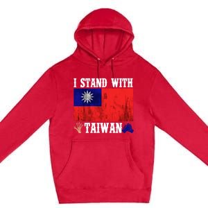 I Love Taiwan Flag Taiwanese Pride I Stand With Taiwan Quote Gift Premium Pullover Hoodie