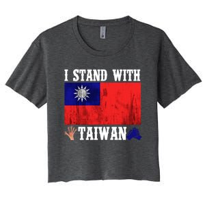 I Love Taiwan Flag Taiwanese Pride I Stand With Taiwan Quote Gift Women's Crop Top Tee