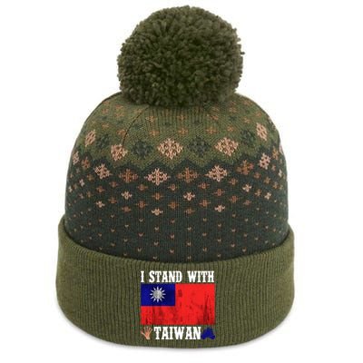 I Love Taiwan Flag Taiwanese Pride I Stand With Taiwan Quote Gift The Baniff Cuffed Pom Beanie