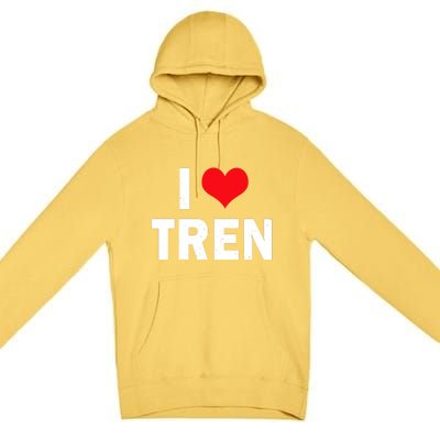 I Love Tren Bodybuilder I Heart Tren Funny Premium Pullover Hoodie