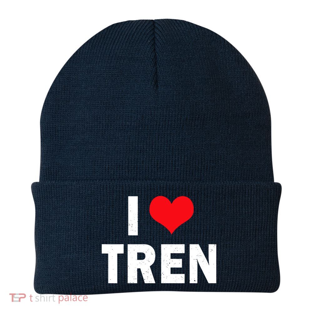 I Love Tren Bodybuilder I Heart Tren Funny Beanie