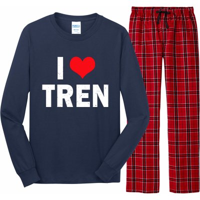 I Love Tren Bodybuilder I Heart Tren Funny Long Sleeve Pajama Set