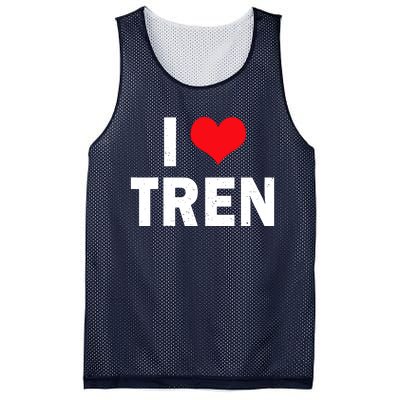 I Love Tren Bodybuilder I Heart Tren Funny Mesh Reversible Basketball Jersey Tank