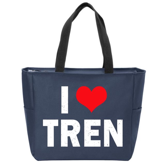 I Love Tren Bodybuilder I Heart Tren Funny Zip Tote Bag