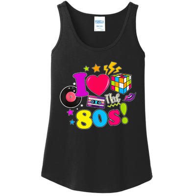 I Love The 80s Vintage Outfit 80's Theme party Ladies Essential Tank