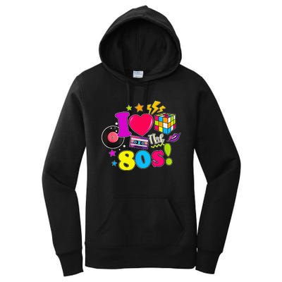 I Love The 80s Vintage Outfit 80's Theme party Women's Pullover Hoodie