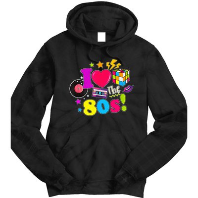 I Love The 80s Vintage Outfit 80's Theme party Tie Dye Hoodie