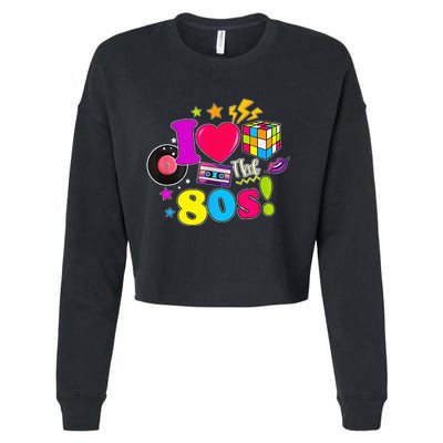 I Love The 80s Vintage Outfit 80's Theme party Cropped Pullover Crew