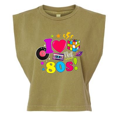 I Love The 80s Vintage Outfit 80's Theme party Garment-Dyed Women's Muscle Tee