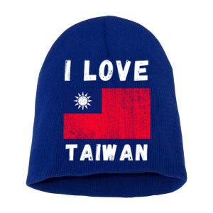 I Love Taiwan I Heart Taiwanese Family Travel Souvenir Cute Gift Short Acrylic Beanie