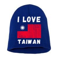 I Love Taiwan I Heart Taiwanese Family Travel Souvenir Cute Gift Short Acrylic Beanie