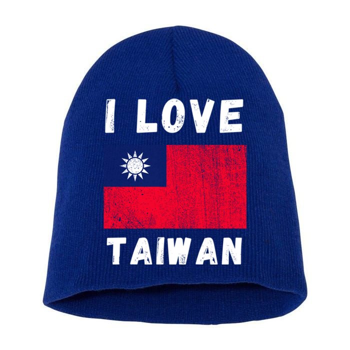 I Love Taiwan I Heart Taiwanese Family Travel Souvenir Cute Gift Short Acrylic Beanie