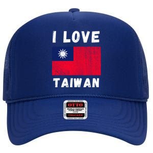 I Love Taiwan I Heart Taiwanese Family Travel Souvenir Cute Gift High Crown Mesh Back Trucker Hat