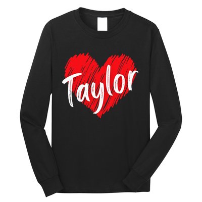 I Love T.aylor Heart Personalized Name T.aylor  Long Sleeve Shirt