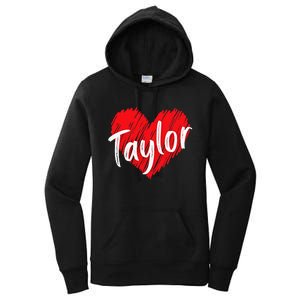 I Love T.aylor Heart Personalized Name T.aylor  Women's Pullover Hoodie