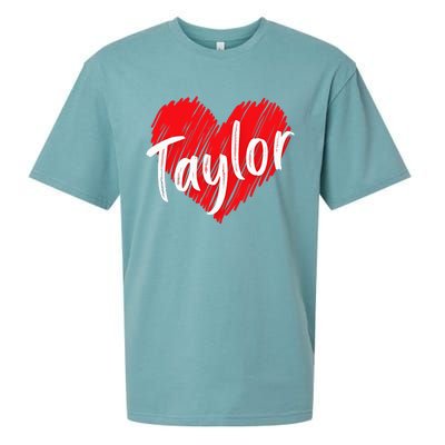 I Love T.aylor Heart Personalized Name T.aylor  Sueded Cloud Jersey T-Shirt