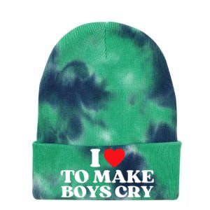 I Love To Make Bo'ys Cry Tie Dye 12in Knit Beanie