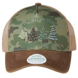 I Like Them Real Thick And Sprucey Funny Christmas Tree Xmas Legacy Tie Dye Trucker Hat