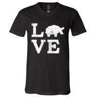 I Love Turtles Tortoises V-Neck T-Shirt