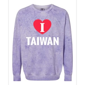 I Love Taiwan Patriotic Home Country Travel Gift Colorblast Crewneck Sweatshirt