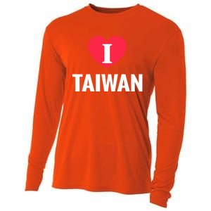 I Love Taiwan Patriotic Home Country Travel Gift Cooling Performance Long Sleeve Crew