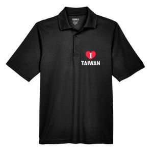 I Love Taiwan Patriotic Home Country Travel Gift Men's Origin Performance Pique Polo