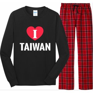 I Love Taiwan Patriotic Home Country Travel Gift Long Sleeve Pajama Set