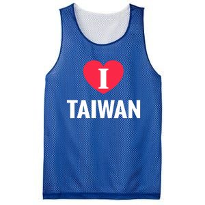 I Love Taiwan Patriotic Home Country Travel Gift Mesh Reversible Basketball Jersey Tank