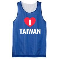 I Love Taiwan Patriotic Home Country Travel Gift Mesh Reversible Basketball Jersey Tank