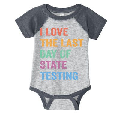 I Love The Last Day Of State Testing Funny Teachers Student Infant Baby Jersey Bodysuit