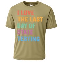 I Love The Last Day Of State Testing Funny Teachers Student Cooling Performance Crew T-Shirt