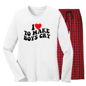 I Love To Make Cry Women's Long Sleeve Flannel Pajama Set 