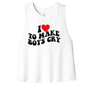 I Love To Make Cry Women's Racerback Cropped Tank