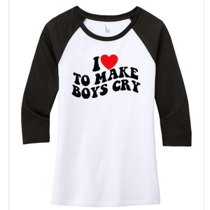 I Love To Make Cry Women's Tri-Blend 3/4-Sleeve Raglan Shirt