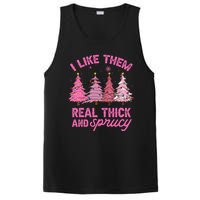 I Like Them Real Thick And Sprucey Funny Christmas Pink Tree PosiCharge Competitor Tank