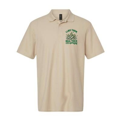 I Like Them Real Thick And Sprucey Funny Christmas Tree Xmas Polo