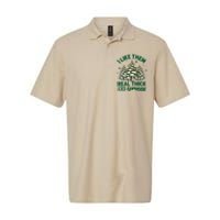 I Like Them Real Thick And Sprucey Funny Christmas Tree Xmas Softstyle Adult Sport Polo