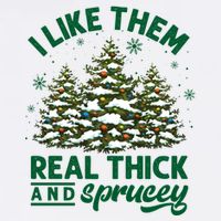 I Like Them Real Thick And Sprucey Funny Christmas Tree Xmas Visor